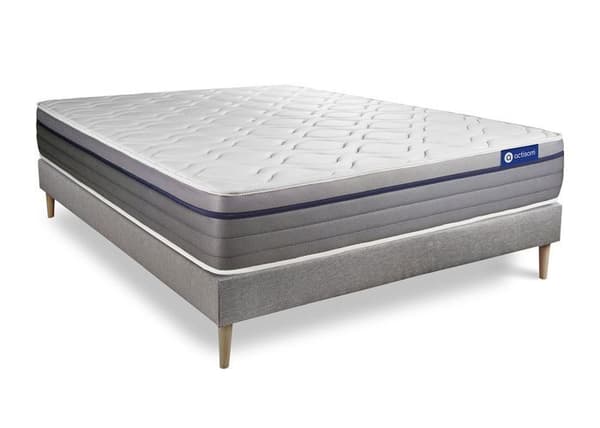 Ensemble Madrassoch med Sängbotten 180x210 cm - Actilatex Zen - Sängbotten Kit Grå