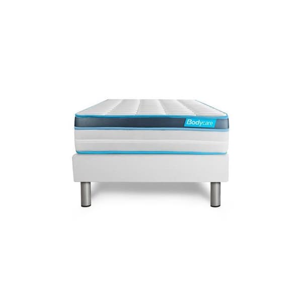 Ensemble sängram madrass 90x190 BodyFit Minneform - 24 cm - Hård - sängram kit vit