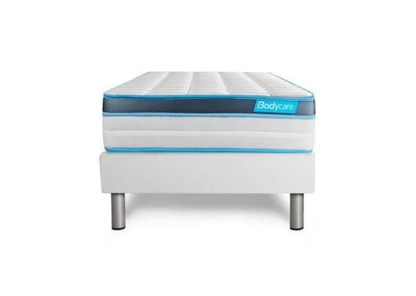 Ensemble sängram madrass 90x190 BodyFit Minneform - 24 cm - Hård - sängram kit vit