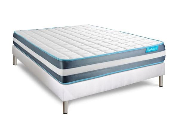 Sängset madrass 160x200 Bodyform Minneskum - 20 cm - Fast - vit sängram kit