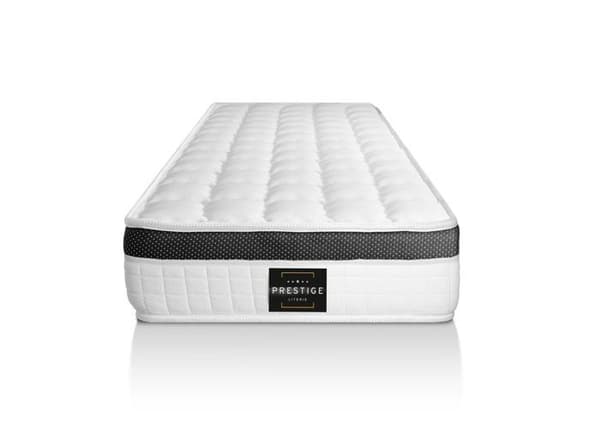 Ensemble madrass + sänggavel - PRESTIGE LITERIE - Superior 120x200cm - HR-skum - Tyg polyester