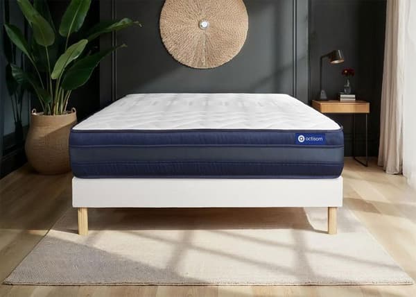 Ensemble sängbotten madrass 160x200 Actimemo tech Minne av form - 24 cm - Mycket hård - sängbotten kit Vit