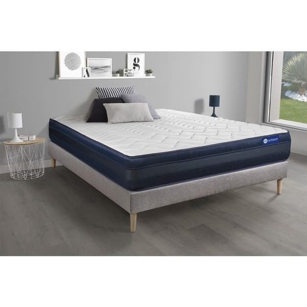 Sängset madrass 140x200 Actimemo tech - 24 cm - Mycket fast - sängram kit grå