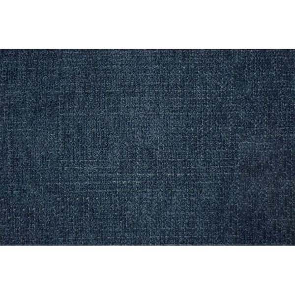 Säng 90x200cm med stoppad huvudgavel i tyg och kitmadrass Blå - Total höjd: 29cm
