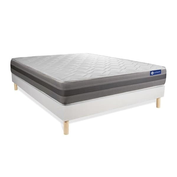 Sängset madrass 160x200 Actilatex relax Latex och minnesk foam - 24 cm - Medium-fast - sängram kit Vit