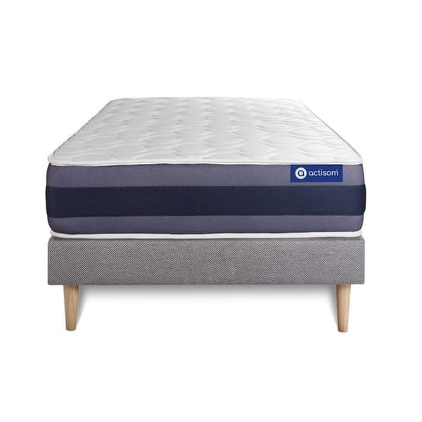 Sängset madrass 90x200 Actimemo morpho - 24 cm - Balanserad - sängram kit grå