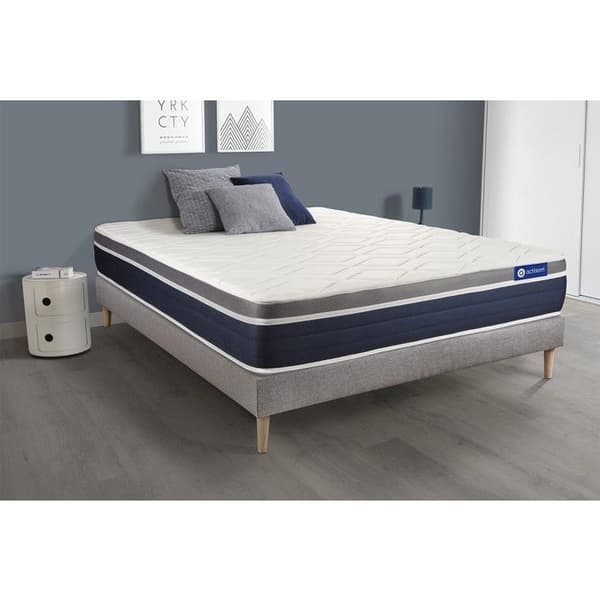 ACTIFLEX CONFORT Set Pocketresårmadrass + memoryskum 120x200cm Maximal tjocklek + 120 x 200 cm Grå botten