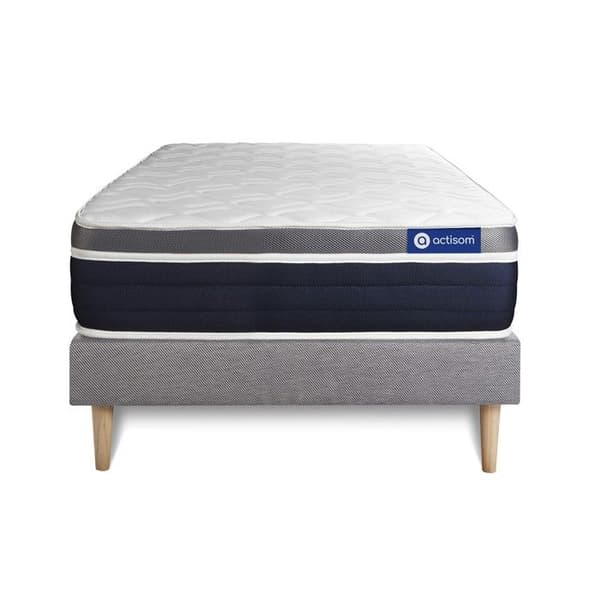 ACTIFLEX CONFORT Set Pocketresårmadrass + memoryskum 120x200cm Maximal tjocklek + 120 x 200 cm Grå botten