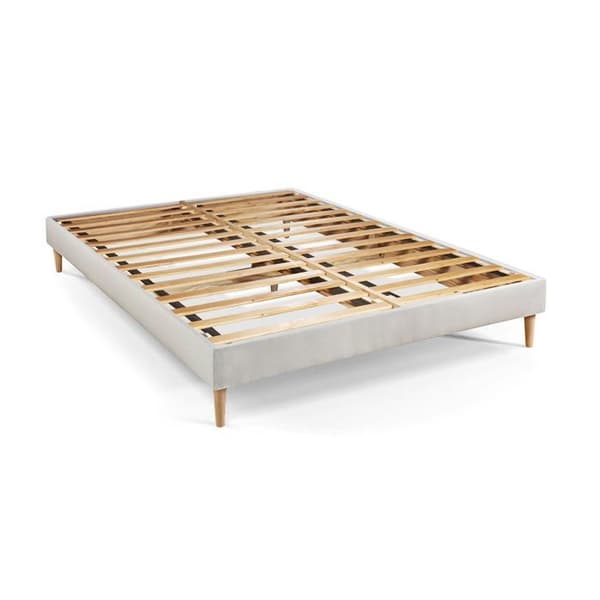 Pack sängmadrass LE COSY 140x190cm Minnesskum - Tjocklek 30cm + sängram kit Vit + 2 kuddar + täcke 240x220