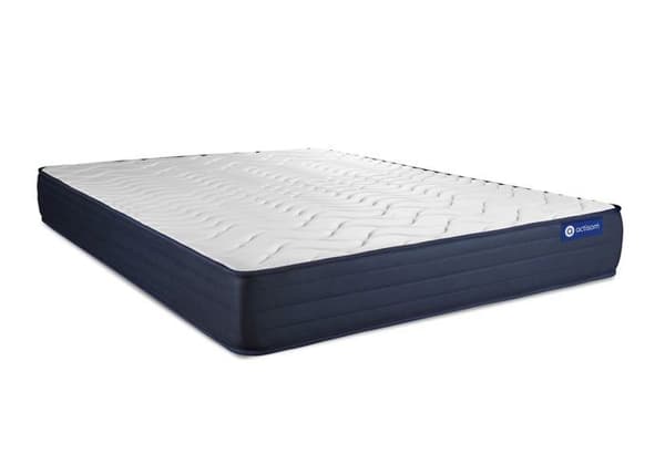 Sängram och madrass 180x200 Actimemo life - 22 cm - Mycket fast - grå sängramset + 2 kuddar + täcke