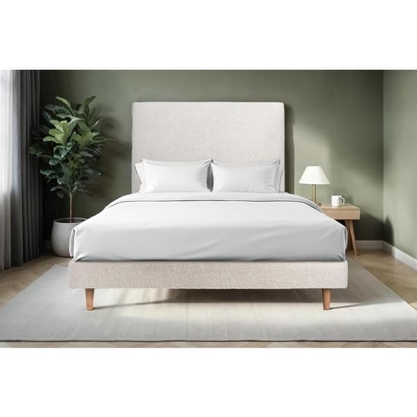 Sommier Kit Bouclette Beige 200x200 H29cm Sommeil de plomb - Sommier i massivt trä med konformade träben 15 cm