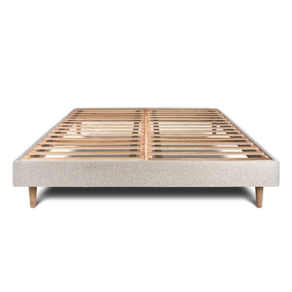 Sommier Kit Bouclette Beige 200x200 H29cm Sommeil de plomb - Sommier i massivt trä med konformade träben 15 cm