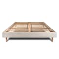 Miniatyrbild 1 av 5: Sommier Kit Bouclette Beige 200x200 H29cm Sommeil de plomb - Sommier i massivt trä med konformade träben 15 cm