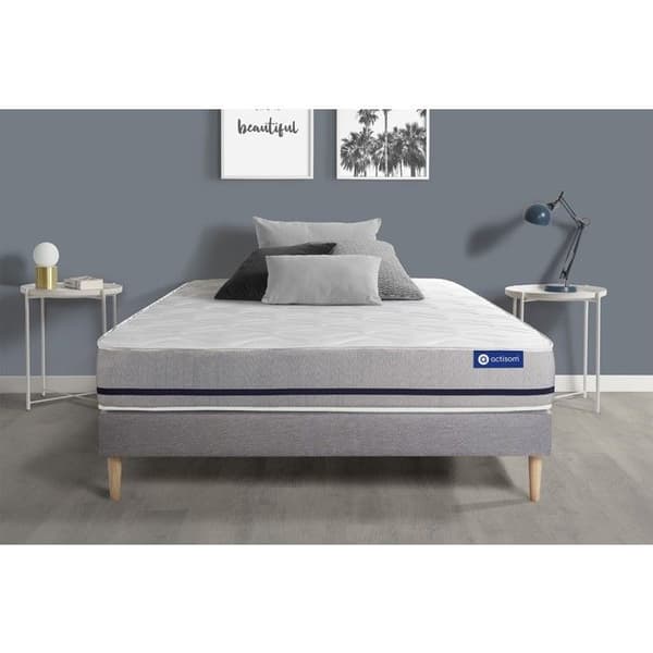 Sängpaket madrass 140x200 Actiflex soft - 20 cm - Mediumfast - sängbotten kit grå