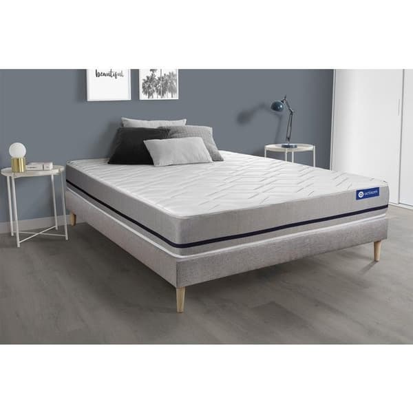 Sängpaket madrass 140x200 Actiflex soft - 20 cm - Mediumfast - sängbotten kit grå