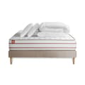 Miniatyrbild 1 av 6: Pack madrass LE DOUX 200x200cm Minnesskum - Djup. 24cm + sängram kit Beige