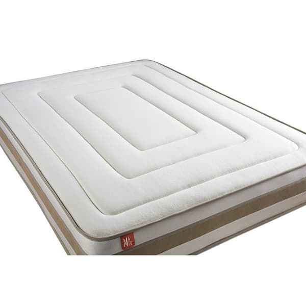 Pack madrass LE RAFFINÉ 180x200cm Fjädrar i påse + Memory foam BioVisco + sängbotten kit Vit