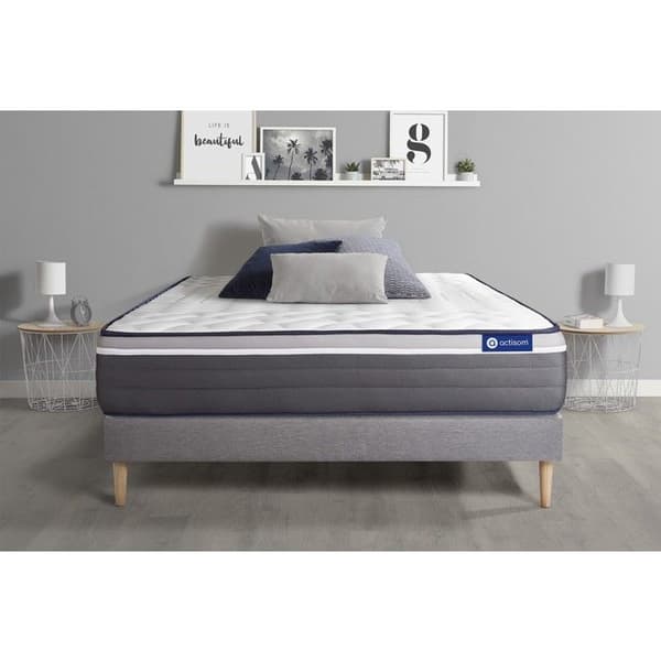 Ensemble sängbotten madrass 200x200 Actimemo plus - 26 cm - Mycket fast - sängbotten kit grå