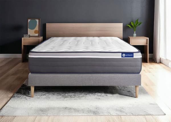 Ensemble sängbotten madrass 200x200 Actimemo plus - 26 cm - Mycket fast - sängbotten kit grå