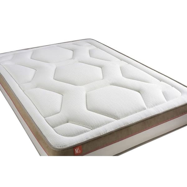 Pack madrass LE COSY 140x200cm Minimemory - Tjocklek 30cm + sängbottenkit Vit + 2 kuddar + täcke 240x220