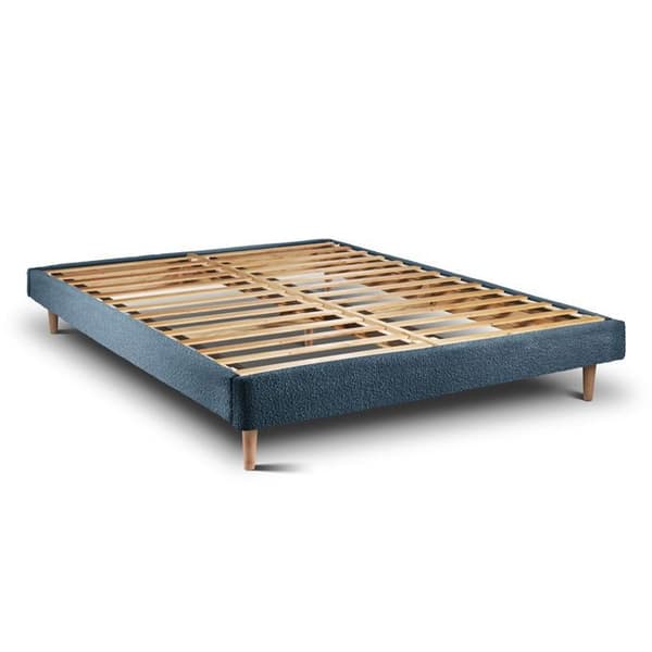 Sommier Kit Bouclette Blå 150x200 H29cm Sommeil de plomb - Sommier i massivt trä med koniska träben 15 cm