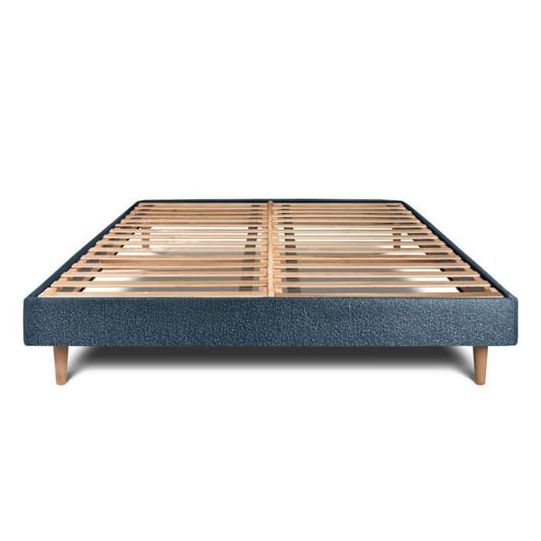 Sommier Kit Bouclette Blå 150x200 H29cm Sommeil de plomb - Sommier i massivt trä med koniska träben 15 cm