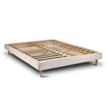 Miniatyrbild 2 av 5: Sommier Kit Tissu Beige klar 150x190 H29cm Sommeil de plomb - Sommier av massivt trä med ben i trä, koniska 15 cm