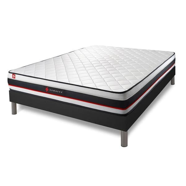 Pack 140x190 madrass FORM + sängram kit svart + 2 minnesskumkuddar 60x40 cm + Percale täcke 240x220 cm 140 x 190 cm svart