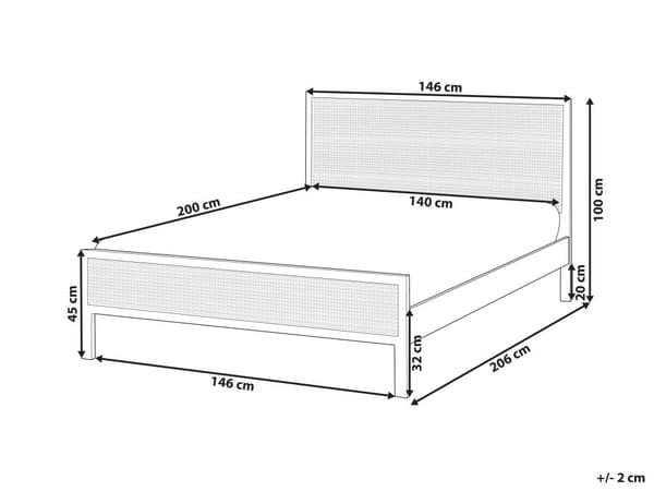 Seng Lysebrun Furu 140 x 200 cm med Sengegavl Wienerflette Spaltegulv Minimalistisk Rustikk Stil