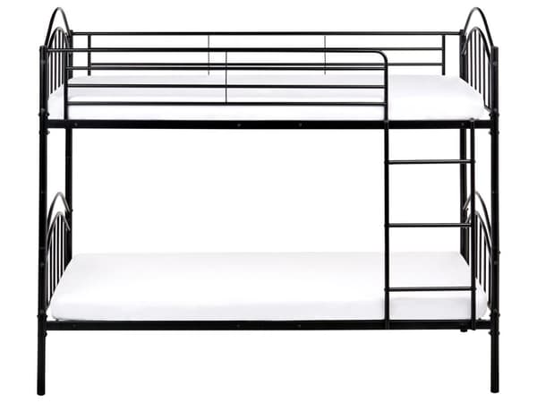 Køyeseng Svart Metall Jern 90 x 200 cm Moderne design Barneseng Gjesteseng Soverom