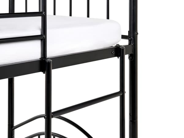 Køyeseng Svart Metall Jern 90 x 200 cm Moderne design Barneseng Gjesteseng Soverom