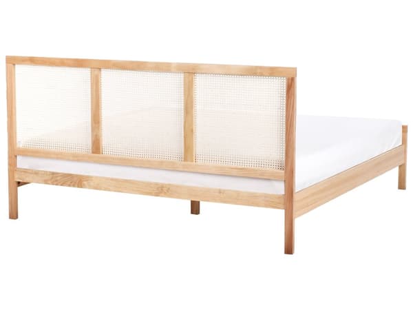Seng Lysebrun Furu 180 x 200 cm med Sengegavl Wienerflette Spaltegulv Minimalistisk Rustikk Stil