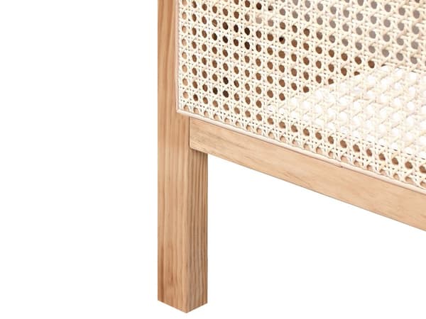Seng Lysebrun Furu 180 x 200 cm med Sengegavl Wienerflette Spaltegulv Minimalistisk Rustikk Stil