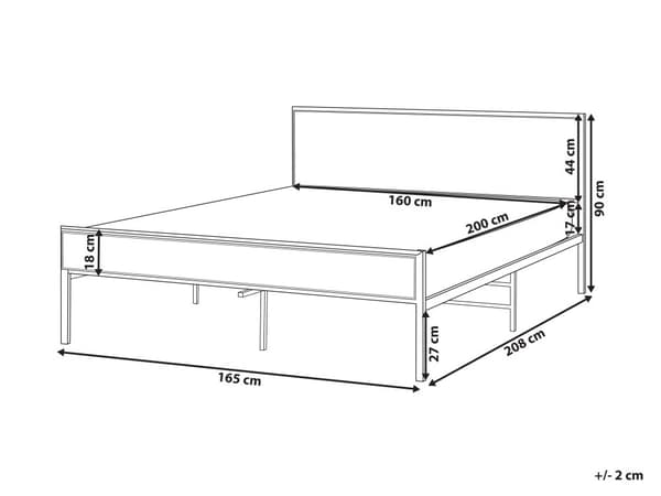 Dobbeltseng 160 x 200 cm Svart Jern Lamellramme PE Rotting Wiener Flettet Hodegjerde Moderne