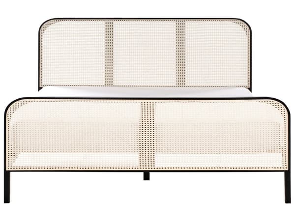 Seng Svart Furu 180 x 200 cm med Sengegavl Wienerflette Spaltegulv Minimalistisk Design Rustikk Stil
