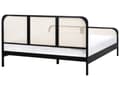 Miniatyrbilde 5 av 9: Seng Svart Furu 180 x 200 cm med Sengegavl Wienerflette Spaltegulv Minimalistisk Design Rustikk Stil