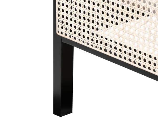 Seng Svart Furu 180 x 200 cm med Sengegavl Wienerflette Spaltegulv Minimalistisk Design Rustikk Stil