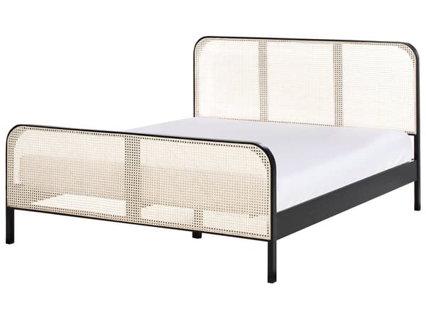 Seng Svart Furu 160 x 200 cm med Sengegavl Wienerflette Spaltegulv Minimalistisk Design Rustikk Stil