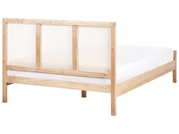 Seng Lyst Træ 140 x 200 cm Moderne Trekvart Seng med Sengegavl Halvandenmandsseng Høj Sengeramme Minimalistisk Design Træseng