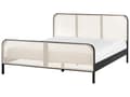 Miniatyrbillede 1 af 9: Seng Sort Træ 180 x 200 cm Moderne Dobbeltseng med Sengegavl To Mands Høj Sengeramme Minimalistisk Design Træseng