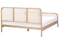 Miniatyrbillede 5 af 9: Seng Lyst Træ 180 x 200 cm Moderne Dobbeltseng med Sengegavl To Mands Høj Sengeramme Minimalistisk Design Træseng