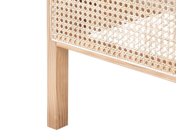 Seng Lyst Træ 180 x 200 cm Moderne Dobbeltseng med Sengegavl To Mands Høj Sengeramme Minimalistisk Design Træseng