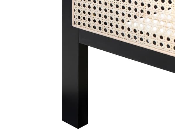 Seng Sort Træ 140 x 200 cm Moderne Trekvart Seng med Sengegavl Halvandenmandsseng Høj Sengeramme Minimalistisk Design Træseng