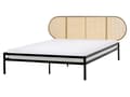 Miniatyrbillede 1 af 10: Seng Sort Metal 160 x 200 cm Moderne Dobbeltseng med Sengegavl To Mands Høj Sengeramme Minimalistisk Design Metalseng