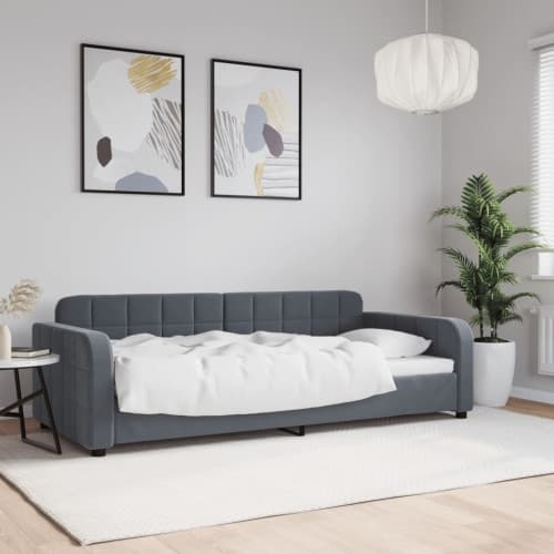 Dagbädd mörkgrå 90x190 cm sammet