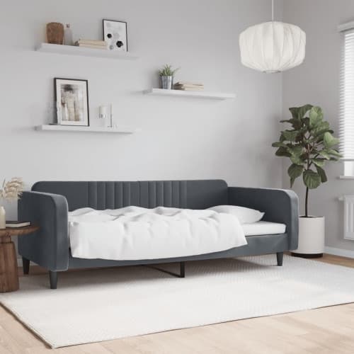 Dagbädd mörkgrå 90x190 cm sammet