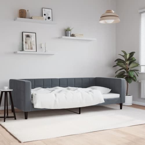 Dagbädd mörkgrå 90x190 cm sammet