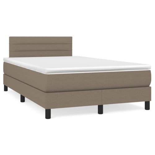 Ramsäng med madrass taupe 120x190 cm tyg