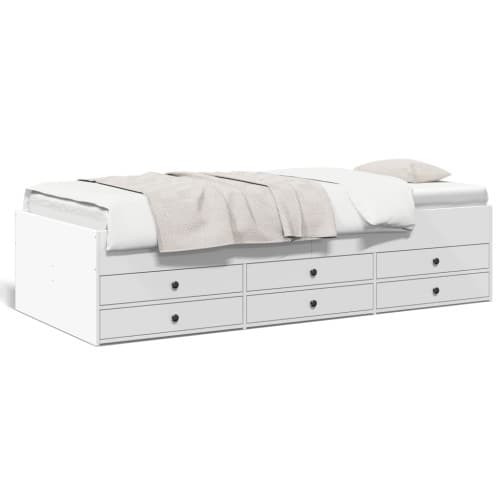 Dagbädd med lådor utan madrass vit 90x190 cm