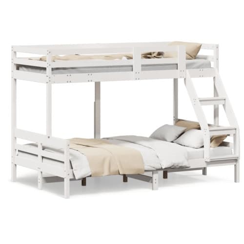 Våningssäng 90x200/120x200 cm vit massiv furu